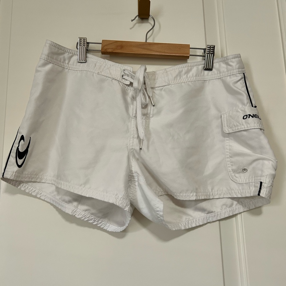 ☀️🌊O'Neill ‘Beach Bum’ White summer Swim active Board Shorts 🏄🏽♀️🌊